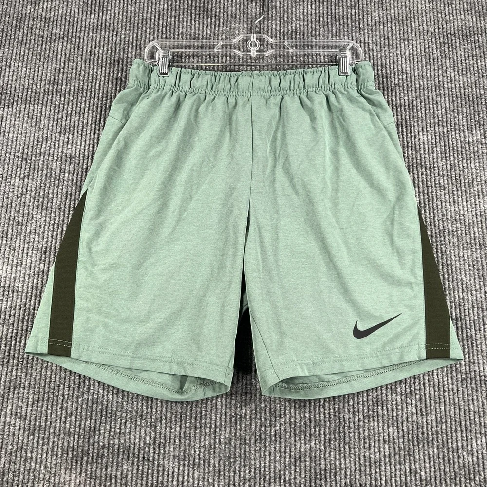 Nike Shorts Mens Medium Green Dri‎ Fit Drawstrings Gym Workout Lightweight Run